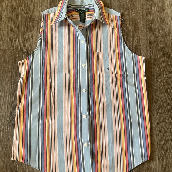 Ralph Lauren Blue and Orange Casual Button Down Shirt - Picture 1 of 6